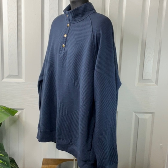 Goodfellow & Co - Men's Quilted Snap Pullover Sweatshirt Blue Various Sizes - Picture 4 of 11